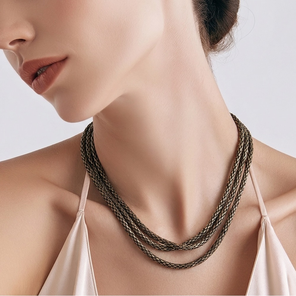 Elegant Gold- Brown Toned Necklace